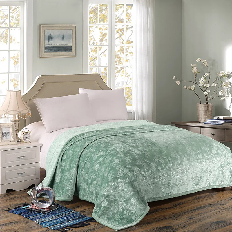 Двухслойное Флисовое одеяло супер мягкое цветочное печатное Клетчатое s для