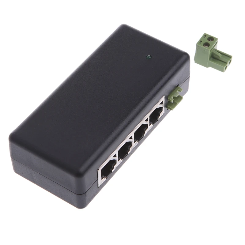 4 порта POE инжектор для видеонаблюдения IP камеры питания через Ethernet