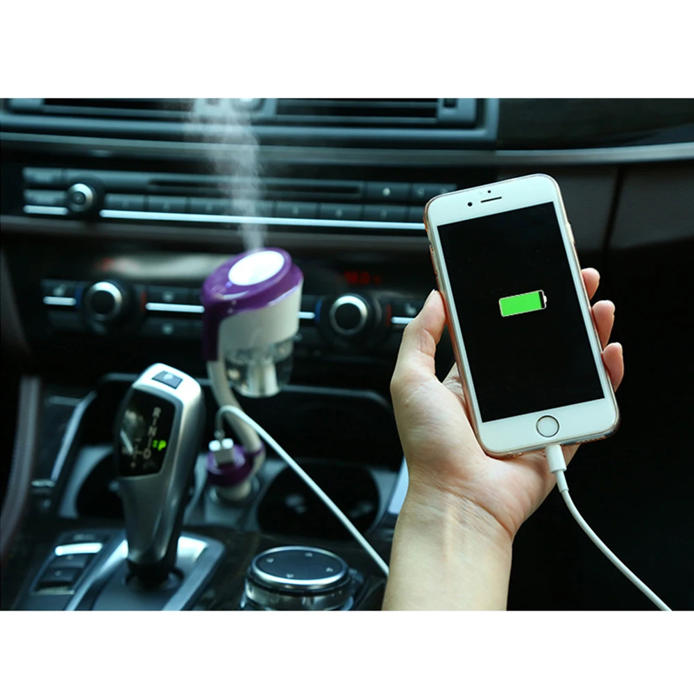 Fresh Air Freshener Nebulizer Humidifier Mute Home Sterilization Dedicated 2USB Steam Humidifiers Aromatherapy Charger 1pc | Автомобили и