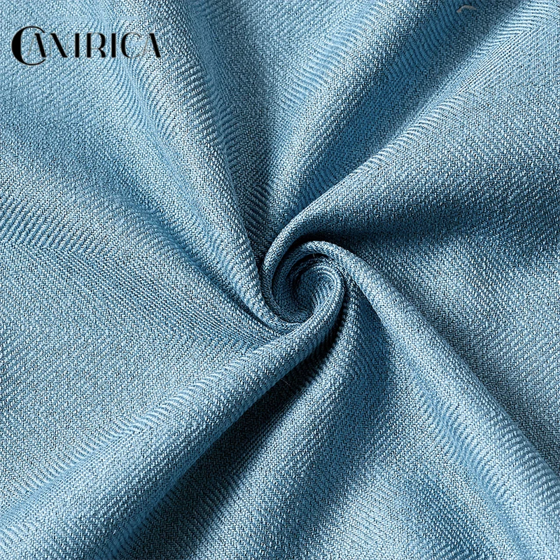 

CANIRICA Blue Curtains Blackout Curtains For Bedroom Curtains For Living Room Linen Curtains Modern Window Treatments Home Decor