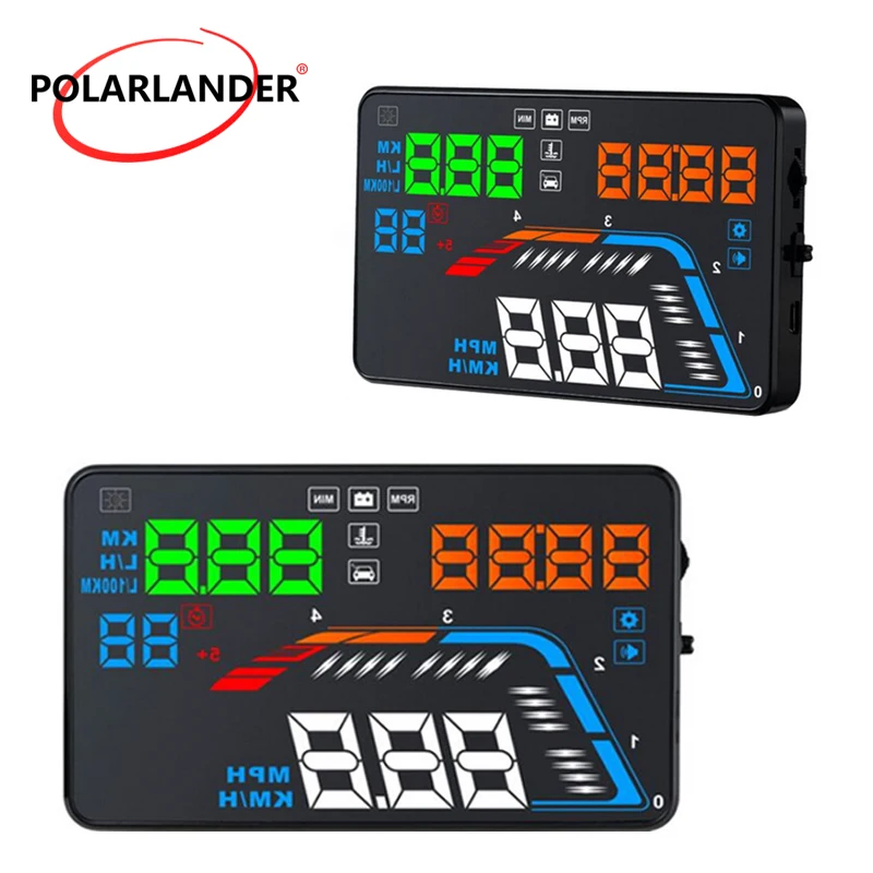 Проектор лобового стекла OBD2 со спидометром и отображением данных о вождении