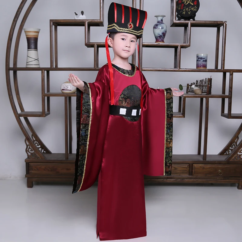 New Children's Chinese Folk Dance National Hanfu Red Ancient China Costume Tang Suit Stage Cosplay Costumes | Тематическая