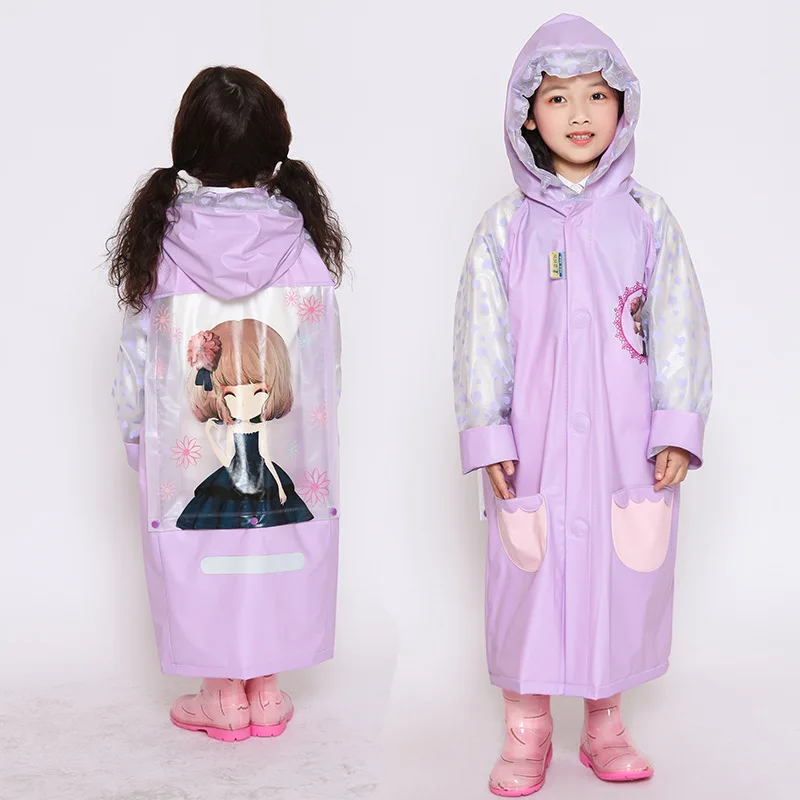 Детский плащ дождевик Yuding с школьным каркасом для мальчиков и девочек модная