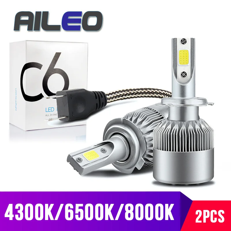 

AILEO 7 color choice h7 led H1 H3 H11 H8 H9 H16 HB3 HB4 9005 9006 HIR2 H27 Car Headlight Bulb C6 Fog light 8000K 4300K 6500K