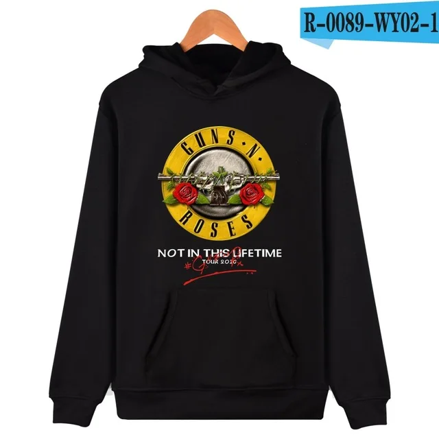 black Мужская толстовка, новинка, GUNS N ROSES, толстовки для мужчин и женщин, толстовки, Осень-зима, панк стиль, Череп, роза, дизайнерский спортивный костюм, верхняя одежда - Цвет: black