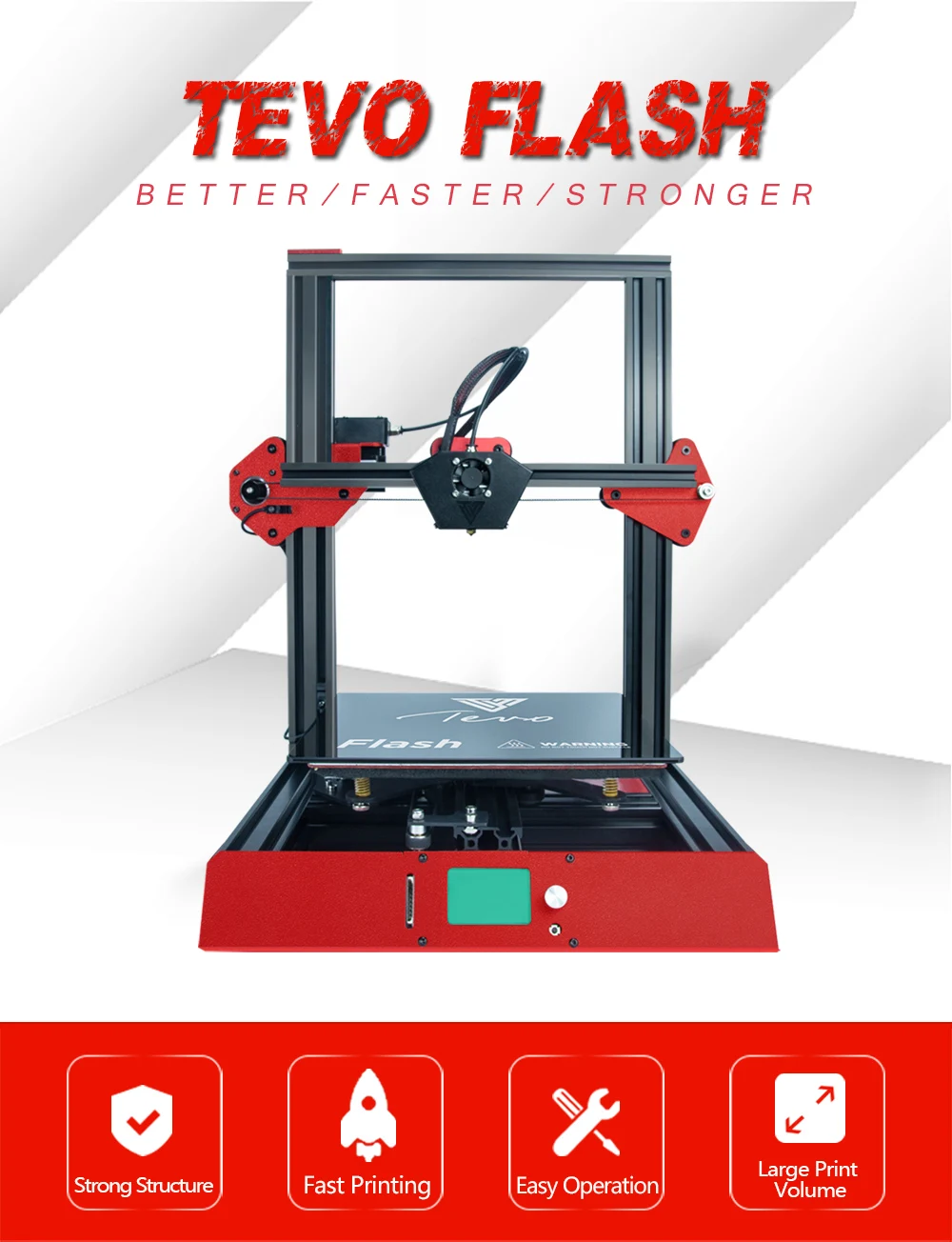 Электронный TEVO Flash 3d принтер машина алюминиевый экструзионный SD карта Titan экструдер с тепловым слоем Высокая точность с BL Touch