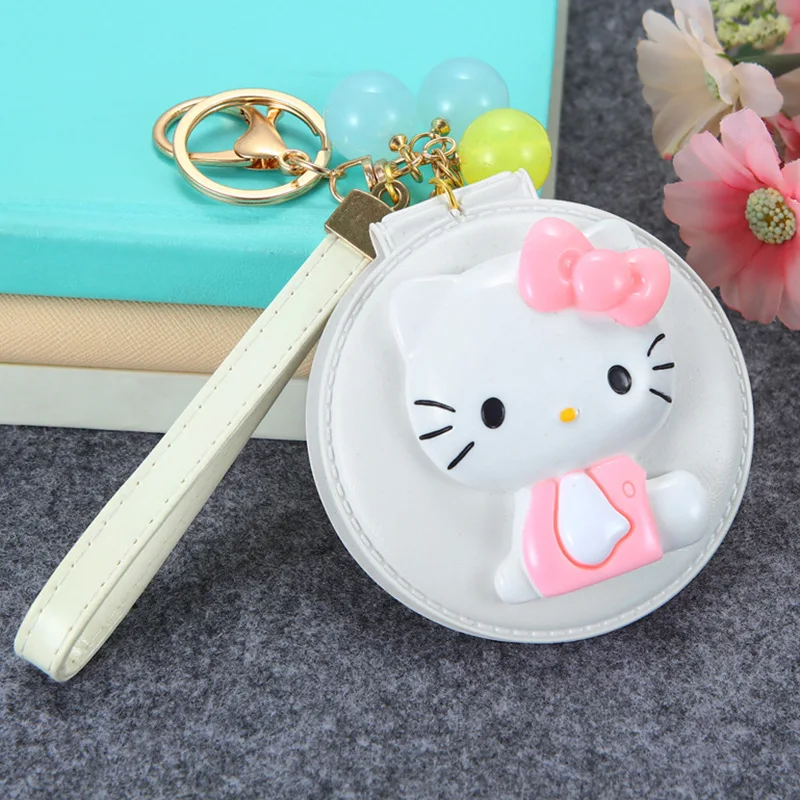 A1 Мультфильм hello kitty косметическое зеркало брелок KT Cat Key Holder женский автомобильный кошелек Шарм Подвеска подарочные брелки Llavero Porte Clef - Цвет: A1