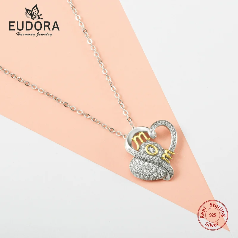 Серебряное женское ожерелье подарок на день матери подвеска в виде сердца 18