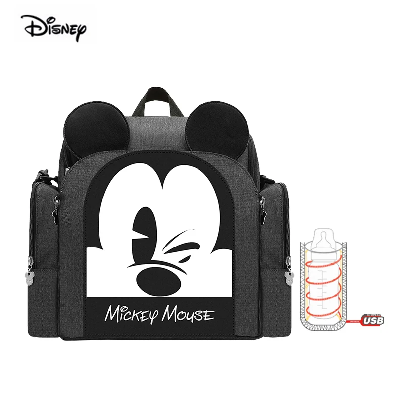Сумка для детского обеденного стула disney, многофункциональная сумка для подгузников, переносное безопасное сиденье, водонепроницаемая сумка для мамы, рюкзак для подгузников для путешествий - Цвет: Mickey Grey