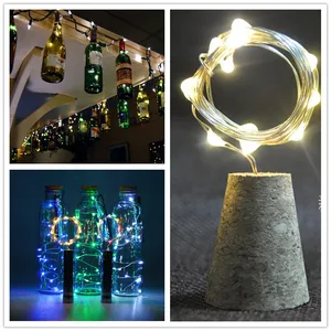 12 светодиодов, мигающая деревянная пробка для бутылок, светодиодная гирлянда, Рождественская гирлянда для украшения вечеринки, свадьбы, Рождества