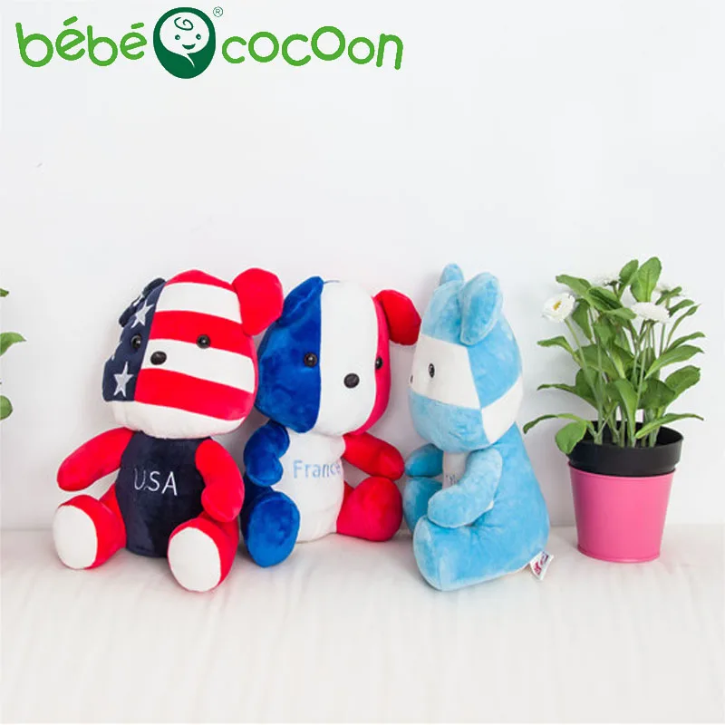 Bebecocoon Новое поступление 2017 года Национальный флаг Мишка Куклы животного