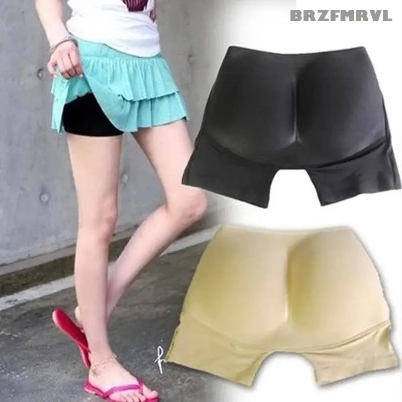 Black sexy girl XL fuller pad pants padded butt hip panty brief padded thicken hip pant beige M L XL full Plump pants for hip