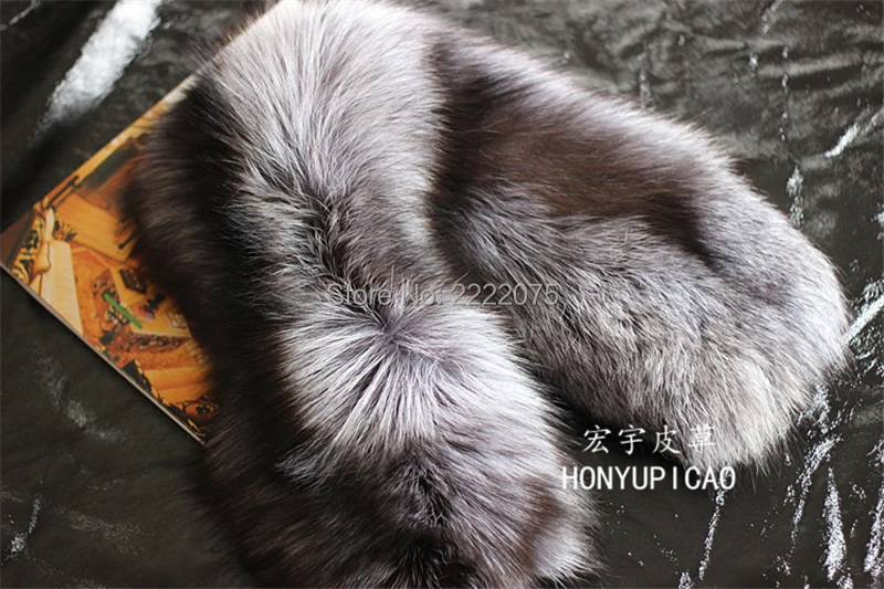 

100% Genuine natural silver fox scarves unsex luxury real fox fur scarf for women wraps collar whole shawl