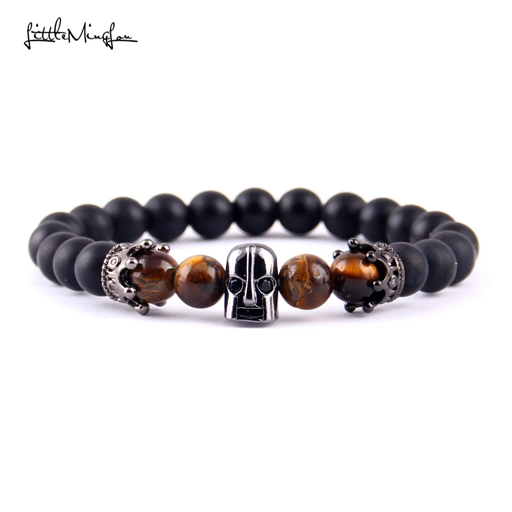 Браслет маленький MingLou с изображением спартанской короны и шлема мужской браслет