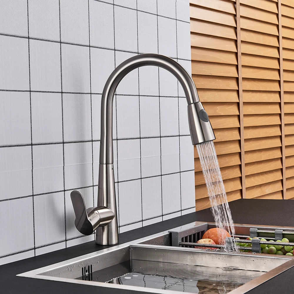 Матовый кухонный смеситель для раковины кран с поворотом ванной комнаты горячей