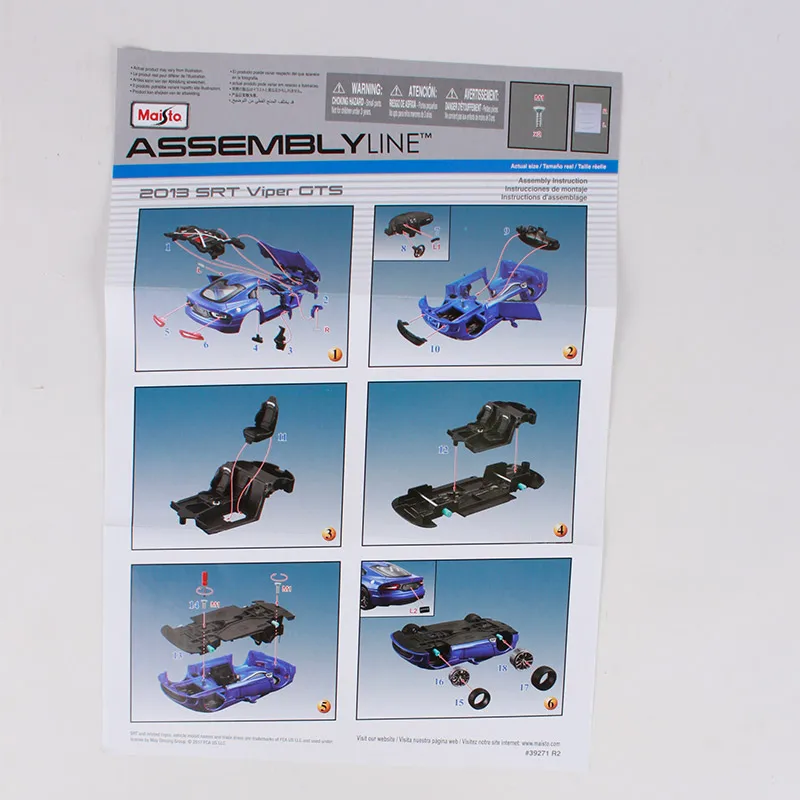 Maisto 1:24 2013 srt viper gts Металлическая Модель литья под давлением для dodge 33 части, собранная модель литья под давлением автомобиля 39271