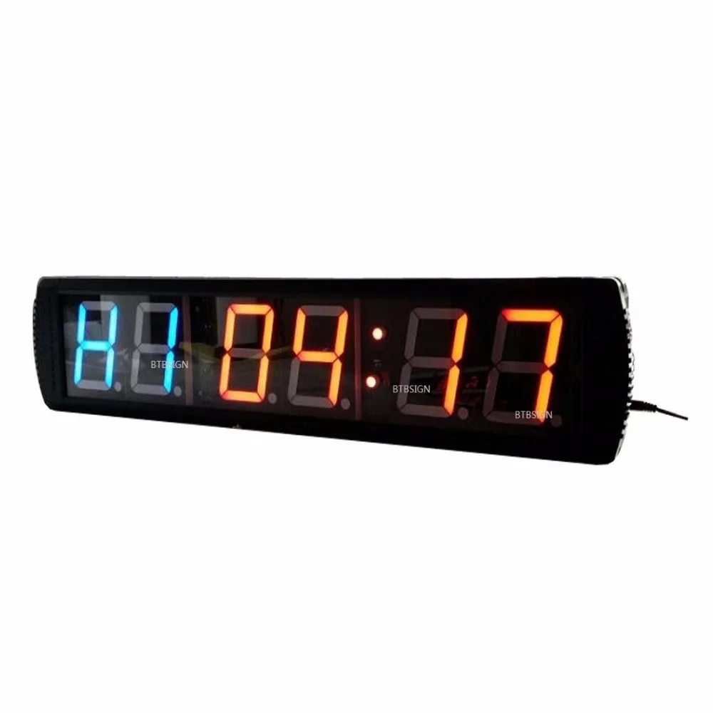 4'' 6Digit Large Wall Clock Multifunction Programmable CrossFit Timer For Garage EMOM Tabata Training | Дом и сад