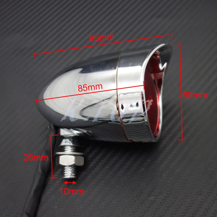 Chrome Bullet Rear Stop Tail Brake Light For Cafe Racer Bobber Chopper Custom |