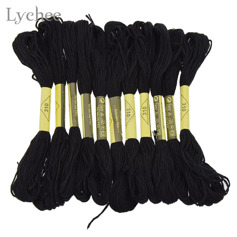 Lychee Life Black Cross Stitch Embroidery Thread DIY Handmade Sewing Craft Accessories | Дом и сад