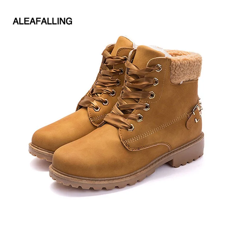 Сапоги Aleafalling женские с круглым носком повседневные однотонные ботильоны на