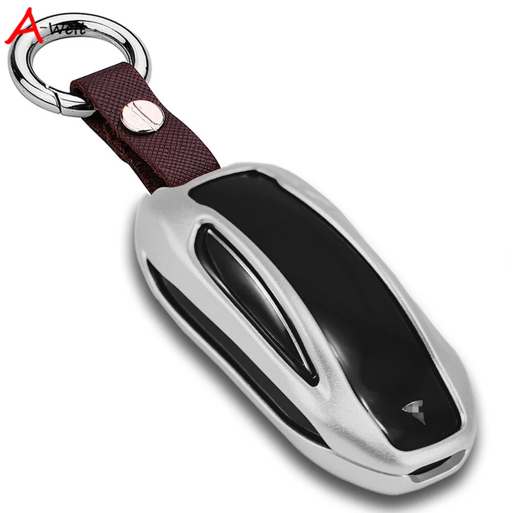 

car-covers For Tesla Model X Key Fob Key Protection Case Cover Shell With Key Chain car-styling