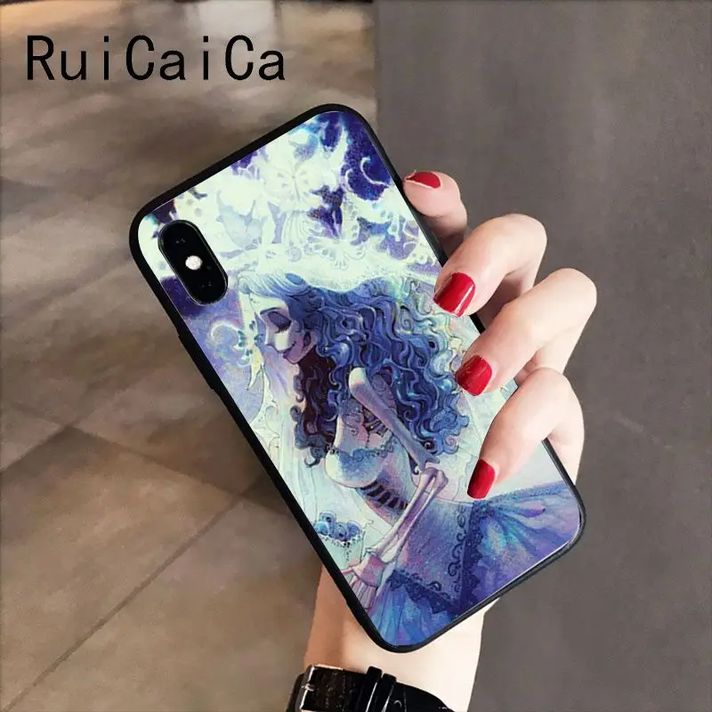 Чехол для телефона RuiCaiCa Tim Burton's Corpse Bride из ТПУ черного цвета iPhone X XS MAX 6 6S 7 7plus 8 8Plus