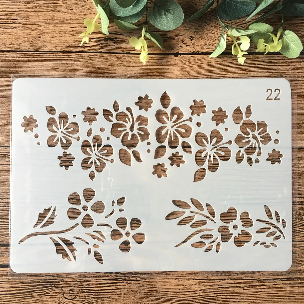 

26cm Plum Leaves DIY Craft Layering Stencils Painting Scrapbooking Stamping Embossing Album Paper Card Template