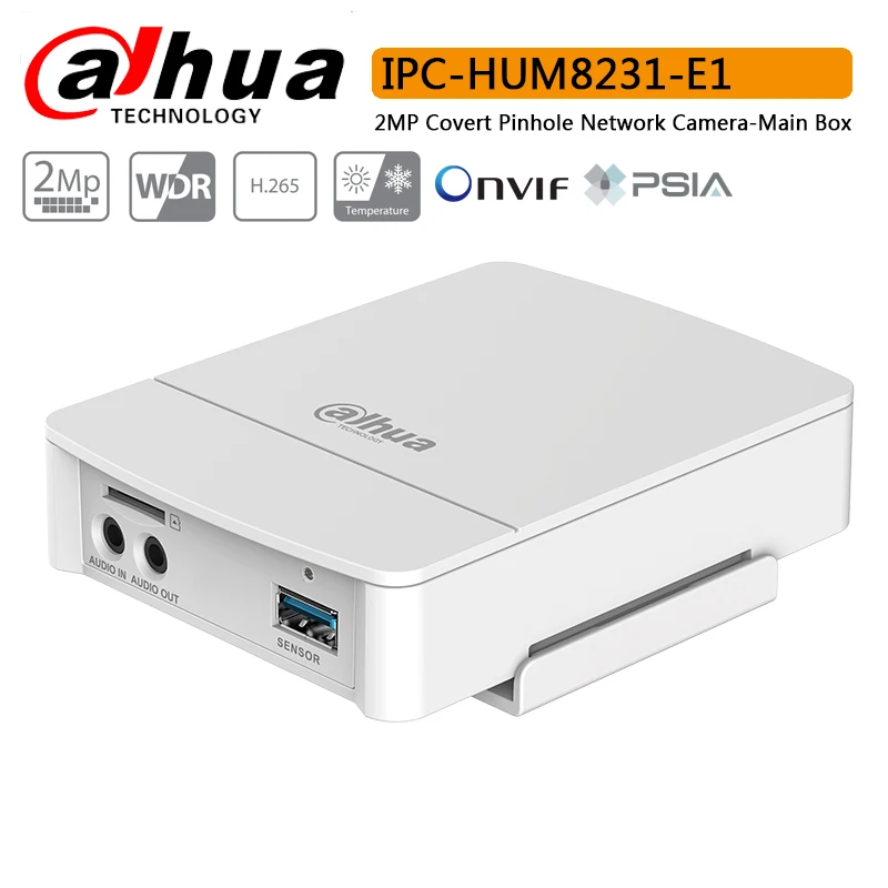 Оригинал Dahua IPC-HUM8231-E1 2MP скрытой Pin-hole сети Камера-основной коробки Поддержка Smart