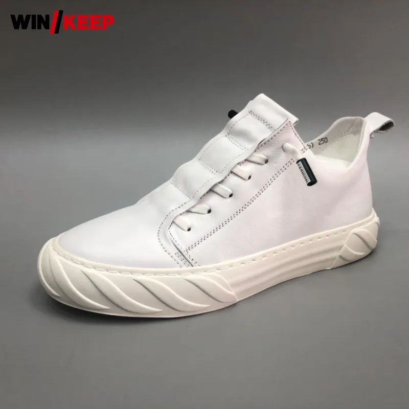 Кроссовки мужские из натуральной кожи обувь в британском стиле на плоской