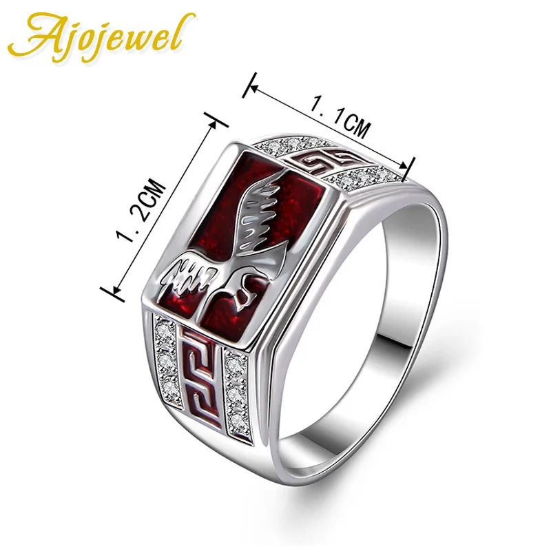 Size 7-9 Enamel Red Black Eagle Ring Rhinestone Fashion Jewelry High Quality | Украшения и аксессуары