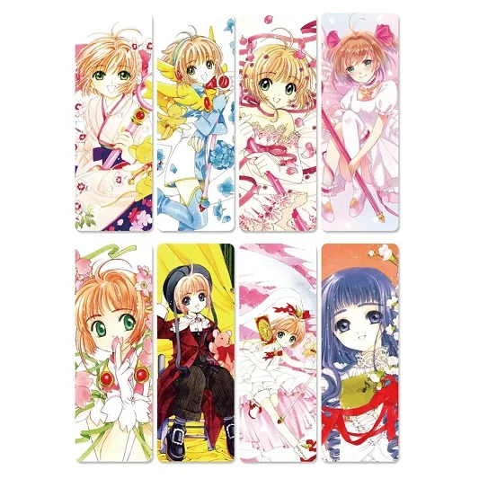 8 шт. карты Captor Sakura аниме марки книг водонепроницаемый прозрачный ПВХ пластиковая Закладка красивая книга метки подарок - Цвет: Style 4