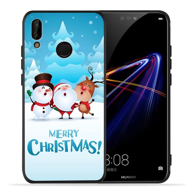 Счастливого Рождества для huawei P8 P10 P20 P30 Коврики 10 20 Honor 8 8X 8C 9 V20 10 Lite Plus Pro Чехол для телефона чехол Coque чехол-футляр