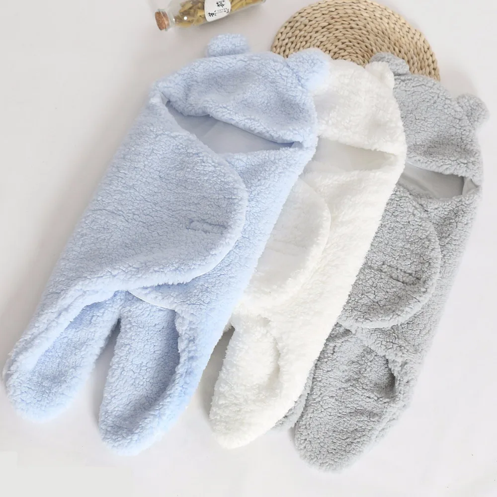 

Winter Baby Swaddle Thick Warm Fleece Envelopes For Newborns Infant Wrap Baby Bedding Sleeping Bag Nursling Sleeping Plush 0-12M