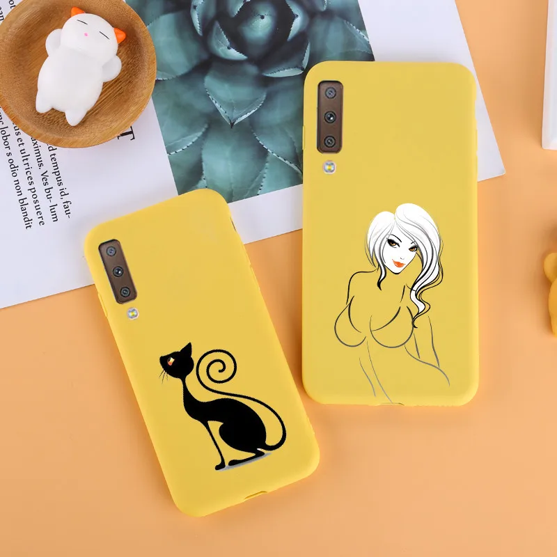 Мягкий желтый чехол из ТПУ для samsung Galaxy A70, чехол для samsung Galaxy A50, A30, S8, S9 plus, S7, S7 edge, силиконовый чехол