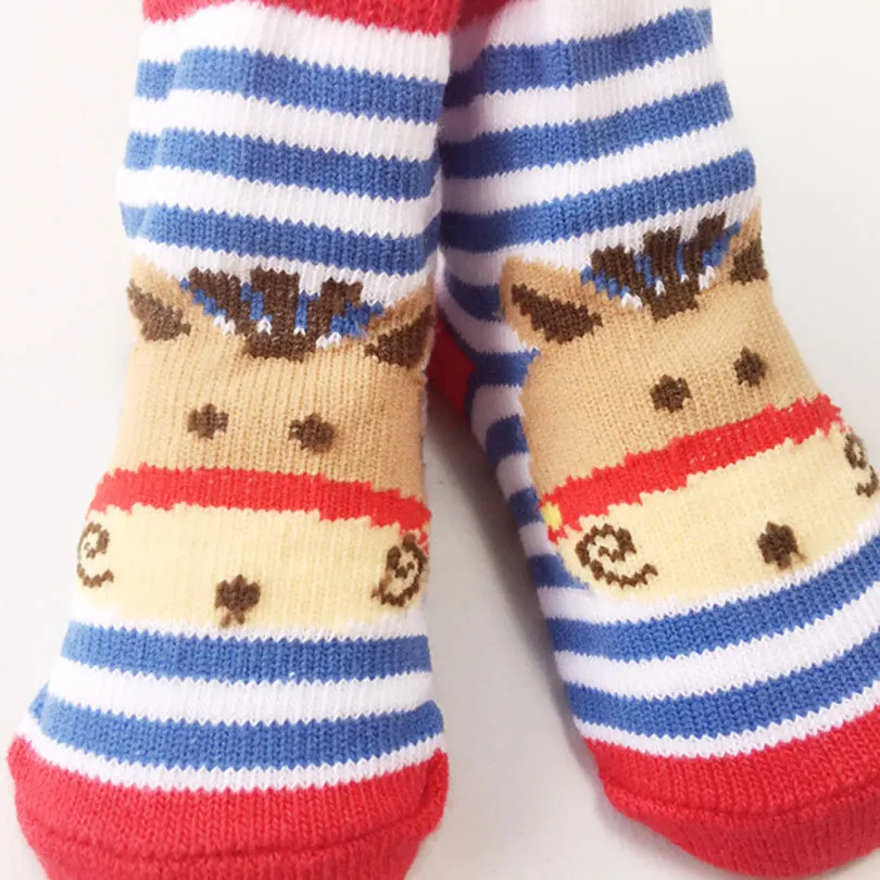 0-12 Month Infant Baby Socks for Girls Newborn Toddler Cute Cartoon Bear Striped Christmas Gift For Boys | Детская одежда и обувь