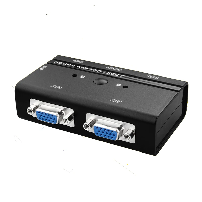 Vga kvm переключатель управления 2 шт. хосты по 1 набору USB клавиатуры мышь и VGA