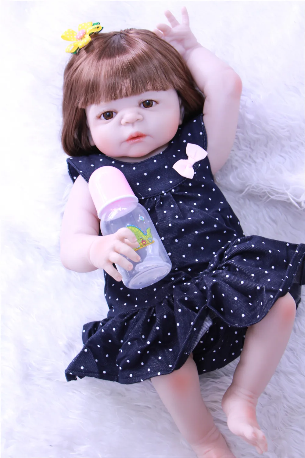 Кукла Bebes Reborn 57 см силиконовая кукла для девочки Baby игрушка ванны красивые