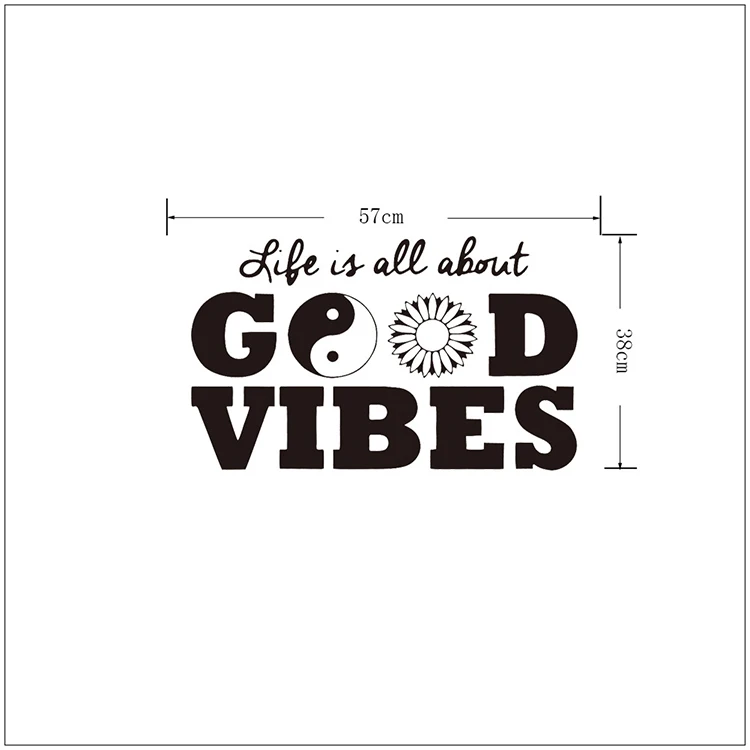 Life is all about good vibes виниловые наклейки на стену домашний декор diy искусство роспись