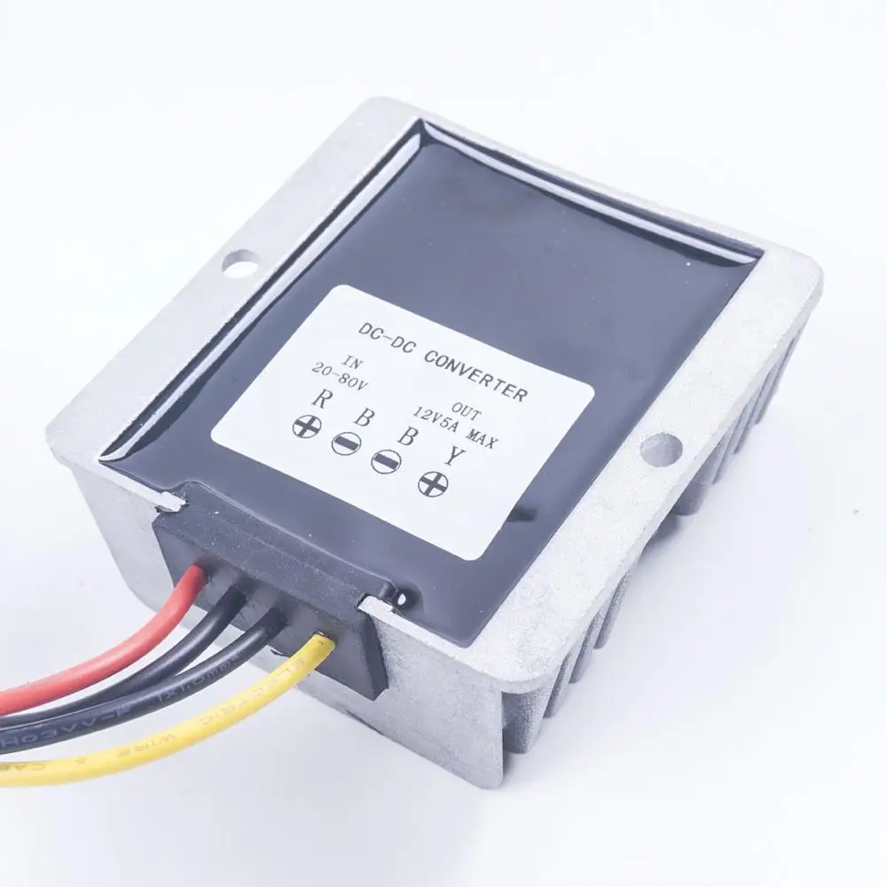 20-80V TO 12V 5A 20-80 В до 12 В 3A 5A 8A большой алюминиевый корпус DC преобразователь редуктор регулятора 20-80 вольт до 12 вольт модуль понижающий автомобиль - Цвет: 20-80V TO 12V 5A