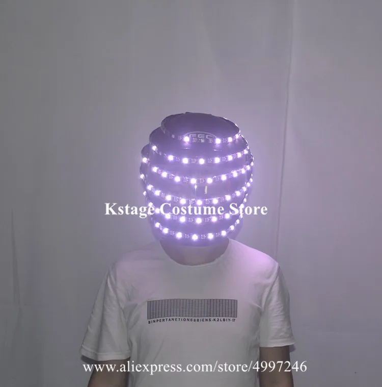 Светодиодные костюмы для бальных танцев RE01 шлем с RGB подсветкой программируемый