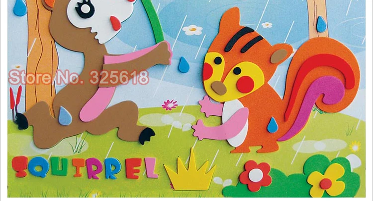 Niuniu Daddy DIY Мультяшные наклейки с животными дети 3D EVA пена наклейка головоломка