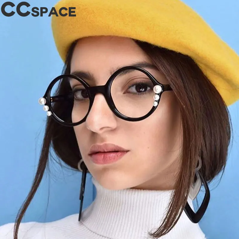 45631 круглые Сексуальные Жемчужные оправы для очков женские стили CCSPACE брендовые