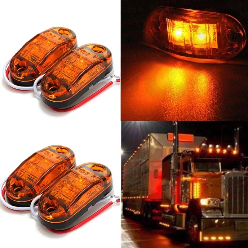 Новинка 10 шт. Янтарь Боковой габаритный фонарь светодиодный автомобиль грузовик