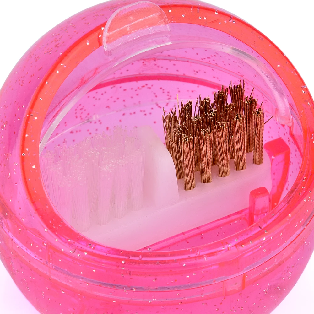 Металл и пластмасса щетка внутри ногтей искусство сверла Чистящая Коробка для