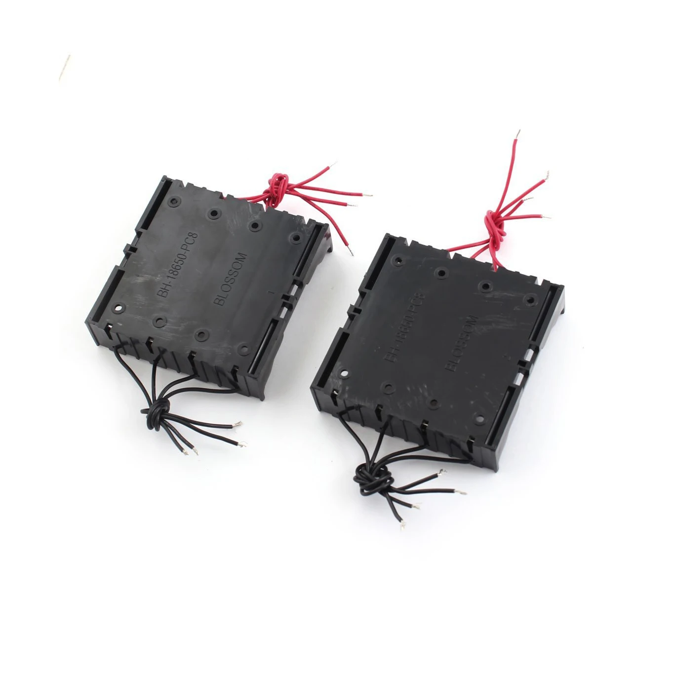 Wholesale5pcs*2 Pcs 11cm 8-Wires Black Plastic 4 x 3.7V 18650 Battery Holder Case |