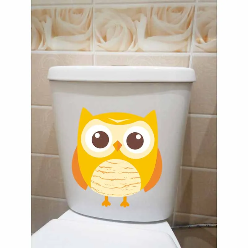 YOJA 21.3X23.2CM WC наклейки для унитаза милая сова животное Настенная Ванная комната