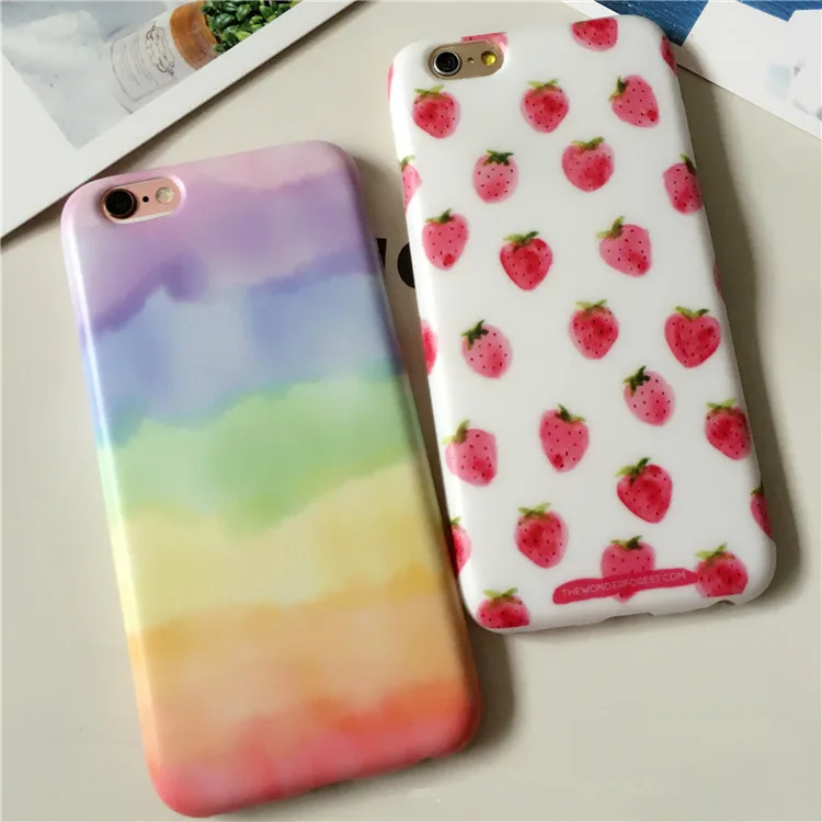 Наслаждайтесь Летом Клубника Корея Мягкие TPU IMD Тощий Чехол Для iphone 6/6 plus Тело