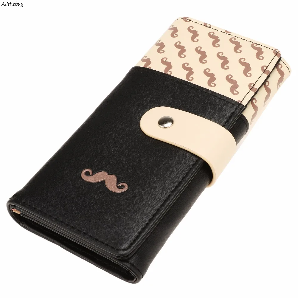 Горячая Для женщин кошелек в виде усов удлиненный клатч с бородой сумка Кнопка