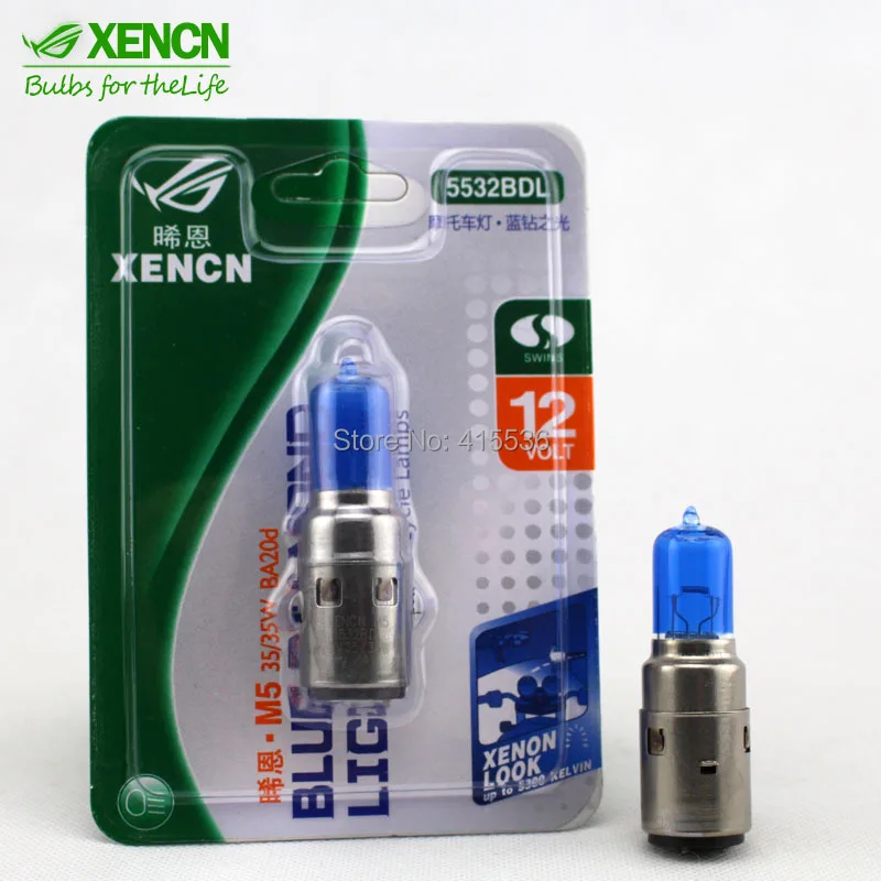 XENCN M5 BA20D 12В 35/35 Вт мотоциклетный светильник с синим бриллиантом чистый галогенная