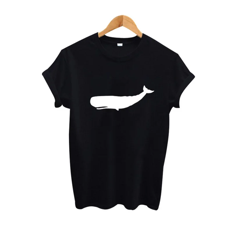 Футболка с изображением Кита Moby Dick женские футболки животными Топы Harajuku